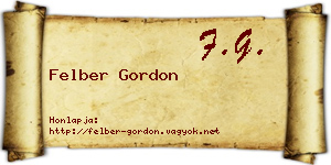 Felber Gordon névjegykártya
